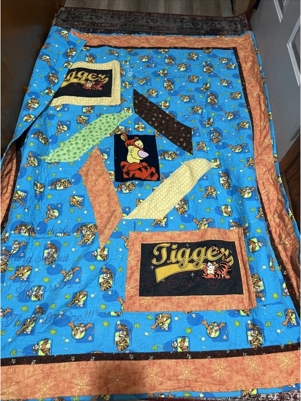 Handmade Disney Tigger Quilt, 58.5x 47 Inches